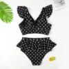 Plus Size Ruffle Dot High Waist Bikini Swimwear Women's Swimsuit Beachwear Bathing Suits - Image 6