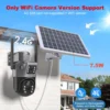 4K 8MP 4G Sim Card Solar Battery Camera Outdoor Wireless WiFi IP Cam Dual Lens Dual Screen Security Protection Surveillance CCTV - Image 5