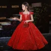 Children Sequin Flower Girl Pageant Mermaid Dresses Long Puffy Prom Formal Birthday Party Dress Luxury Evening Shining Ball Gown - Image 4