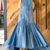 PLUS SIZE Fashion Denim Long Dress Sexy Women Bow Halter Swing Sundress Holiday Sleeveless Robe Casual Loose Mermaid Maxi Dress