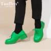 Taoffen Size 36-43 High Quality Oxford Shoes For Women Flats Casual Lace Up Loafers Lady Fashion Round Toe Footwear 2024 - Image 3