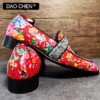 LUXURY BRAND MEN'S LOAFERS BIG FLOWER PRINT CASUAL MENS DRESS RED SHOES WEDDING PARTY JOYFUL BANQUET LEATHER SHOES MEN - Image 6