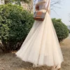 High School Student Older Kid Elegant Tulle Skirt Summer Big Swing Women Girl Cute Pink Black Gray Long Tutu Long Puff Skirts - Image 6