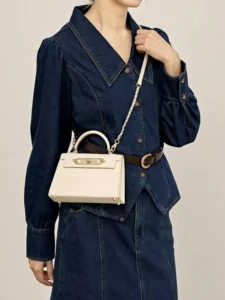 Fashion Pink Beige Small Flap Cover Bag Small All-match Cross Pattern Cowhide Leather Women Handbag Ladies Shoulder Bag - Image 5