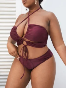2023 Plus Swimsuit 3 Piece Large Size Swimwear Women Suits Beachwear Summer Mesh Bathing Suit Female 4XL - Image 5