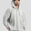 Miyake Pleated Hoodies For Men Black Hoodie Solid Color Coat Breathable Loose Drawstring Casual Top