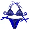 Sexy Sequin Bikini Set For Women Summer Rhinestone Decor Swimsuit Split Drawstring Bathing Suit Ruffles Micro Swimwear купальник - Image 6
