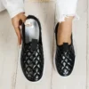 Gold Sneakers 2023 Fall Selling Fashion Flat Sequins Round Toe Loafers Casual Versatile Luxury Pull-On Women's Vulcanized Shoes - Image 5