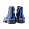 Gold Blue Patent Leather Spikes side Zip Lace-Up Boots Breathable Designer Man Shoes Gentleman Casual Zapatos para hombres - Image 5