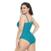 2023 Women New Swimsuit One Piece Swimwear Plus Size Push Up Large Big Solid Black Swimming Suits Beachwear Bathing Suits - Image 4