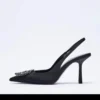 Shoes Female 2023 New Slingbacks Women's High Heels Summer Solid Office and Career Fashion Pointed Toe Sexy Crystal High Heels - Image 5