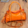 Large Capacity Women Handbag Pu Leather Tote Bag Vintage Washed Leather Shoulder Bag Quality Bag for Women bolsos aesthetic - Image 6