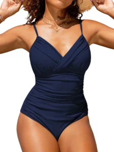2023 Push Up Swimwear Women One Piece Swimsuit Solid Plus Size Bathers Bathing Suit Padded Beachwear Swimming Summer Bodysuit - Image 4