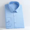 New Spring and Autumn Social Dress Ice Silk Long Sleeve Men's Shirt Business No Iron Casual Fit Pure White High Quality - Image 4