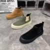 High Top Sneaker Men Designer Winter Plush Warm Snow Boots Fashion Casual Leather/Corduroy Height Increased Platform Board Shoes - Image 4