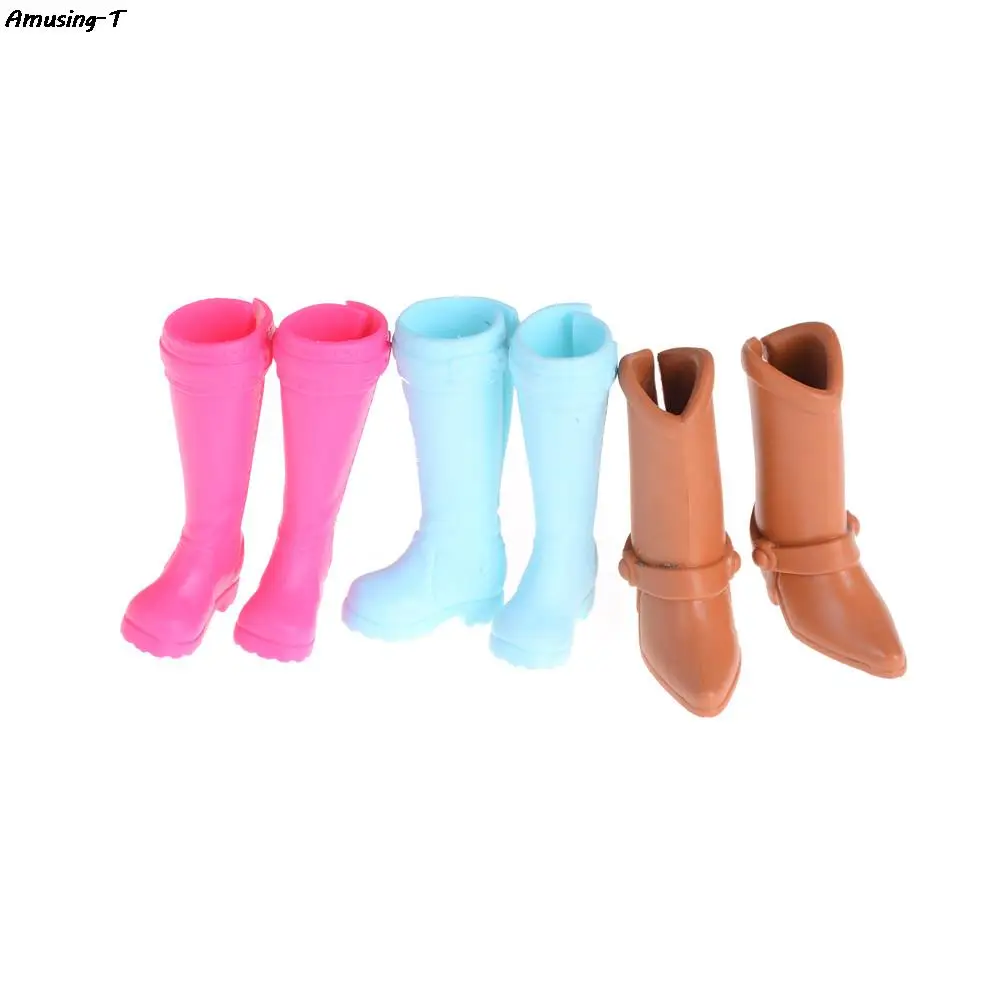 Fashion Colorful Boots Assorted Casual High Heels Long Barrel Cute Shoes Clothes For Doll Accessories Toys Mixed Style 1 pair - Image 4