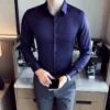 Men's Clothing Big Size Long Sleeve Formal Shirts For Men All Match Slim Fit Casual Luxury Mens Dress Shirts High Quality 5XL-M - Image 4