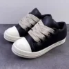 Owen Seak Men Women Boots Low Top Luxury Leather Jumbo Thick Lace Up Casual Sneakers Flats Autumn Black Bread Designer Shoes - Image 4