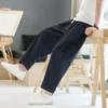 6 Colors Summer Men's Trousers Cotton Linen Fashion Thin Soft Casual Pants Breathable Loose Shorts Straight Pants Streetwear - Image 2