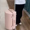 Round suitcase travel luggage 20 inch aluminum frame thickened password suitcases on wheels high quality trolley case
