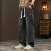 2024New Elastic loose straight jeans men's wide legged denim pants casual trousers Korean style Sportswear clothing jeans pants - Image 3