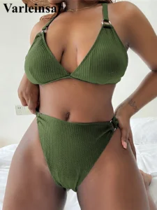 0XL - 4XL Deep V Bikini Plus Size Large Size Swimwear Women Swimsuit Female Two-pieces Bikini set Bather Bathing Suit Swim V3996 - Image 3