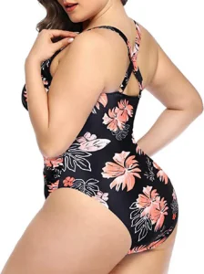 2023 Women New Swimsuit One Piece Swimwear Plus Size Push Up Large Big Solid Black Swimming Suits Beachwear Bathing Suits - Image 6