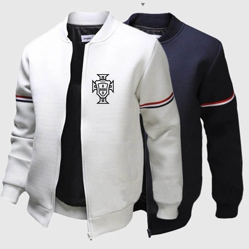 2024 Printing Fashionable Men's New Footballer Portugal Flight Jacket Round Collar Solid Cotton Long Sleeves Tracksuits Coat Top