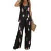 2023 Women 2 Piece Outfits Boho Casual Printed Vest Sleeveless Top Loose Wide Leg Pants Trousers Two Piece Set Elegant Suit - Image 5