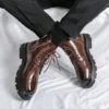 New Thick Sole Casual Leather Business Korean Chelsea Luxury Mens Designer Brand Formal Dress Shoes for Men Ankle Boots Footwear - Image 5