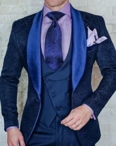 2023 Mens Wedding Suit Italian Design Custom Made Black Smoking Tuxedo Jacket 3 Piece Groom Terno Suit For Men Costume Homme - Image 4