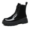 italian brand designer men boots patent leather shoes party nightclub dress cowboy high chimney boot platform long chelsea botas - Image 8