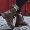 Size 47 Classic Martin Boots for Men High Quality Genuine Leather Ankle Boots Designer Boots Men Women High Top Motorcycle Shoes - Image 4