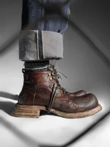 Handmade Men Genuine Leather Cargo Boots Military Army High Quality Vintage High Top Shoes Plus Size 46 47 48 Customized 15 Days - Image 3