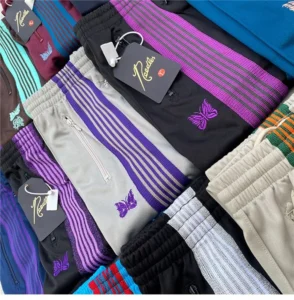 New AWGE Needles Sweatpants Men Women 1:1 Best Quality Embroidered Butterfly Stripe Needles Pants Trousers - Image 5