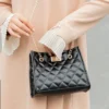 Fashion Women Shoulder Crossbody Bag Rhomboid Grid Pu Leather Button Underarm Luxury Chain Bags Lady Small Square Handbag - Image 2