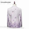 G&N 2023 New Series Men Suits Blazer Beautiful Lilac Purple Floral Pattern Tuxedos 3 Pieces Formal Party Costume Homme Slim Fit - Image 3