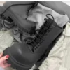 Thick Bottom Black Boots for Men 2023 New Women Derby Big Toe Lace Up Boots Chelsea Short Boots Brand Design Male Big Size 40-45 - Image 3