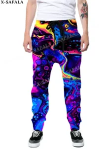 Hippie Psychedelic Colorful Trippy 3D Print Trousers Men Women Sweatpants Drawstring Long Joggers Spring Autumn Sports Pants-2 - Image 3