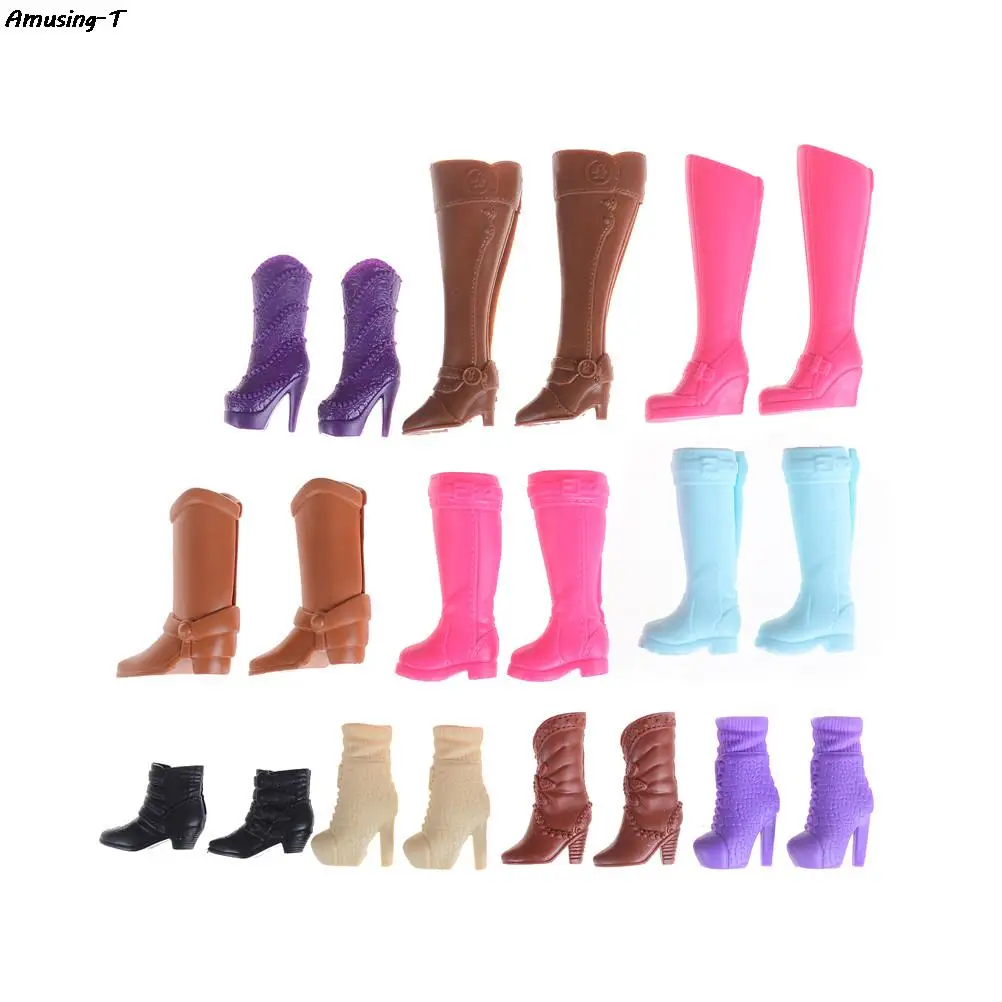 Fashion Colorful Boots Assorted Casual High Heels Long Barrel Cute Shoes Clothes For Doll Accessories Toys Mixed Style 1 pair - Image 2
