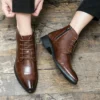 Luxury Designer Men's 38~48 Genuine Leather Italian Brand Dress Shoes Men Fashion Chelsea Casual Boots Retro Ankle Boot Footwear - Image 3