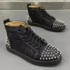 men's casual stage nightclub dress rivets boots original leather studded shoes autumn winter boot brand designer ankle botas man - Image 4
