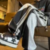 Baggy Casual Side Stripe Men Sweatpants Thicken Warm Korean Style Patchwork Color Clash Sports Pants Harajuku Man Trousers - Image 3