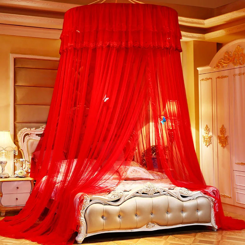 Mosquito Net Over The Bed Foldable Curtain for King Queen Size Bed Luxury Double Marriage Princess Dome Romantic Anti-mosquito.