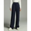 Toyouth Women Plush Sweatpants 2023 Winter Drawstring Waist Straight Loose Wide-leg Trousers Side Stripe Casual Sport Pants - Image 2