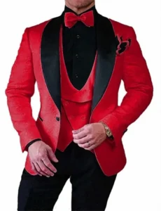 2023 Mens Wedding Suit Italian Design Custom Made Black Smoking Tuxedo Jacket 3 Piece Groom Terno Suit For Men Costume Homme - Image 3