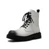 men luxury fashion genuine leather boots black white brand designer shoes stage nightclub motorcycle boot high platform botas - Image 5