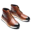 Luxury Brand Design Mens Winter Ankle Boots Genuine Leather Lace-Up High Top Flat Sneakers Street Style Casual Shoes for Men - Image 3