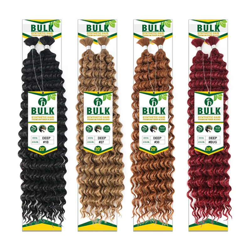 Julianna Bulk Synthetic Hair For Braiding Color 30 Blonde Deep Wave bundles Boho Braids Synthetic Hair Extensions