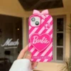 Fashion Barbie Love Bracket Function Phone Case For iPhone 15 14 13 12 11 Pro Max Finger Ring Holder Soft Silicone Coque Fundas - Image 2